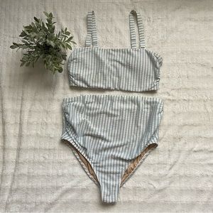 Old Navy maternity bikini blue & white striped